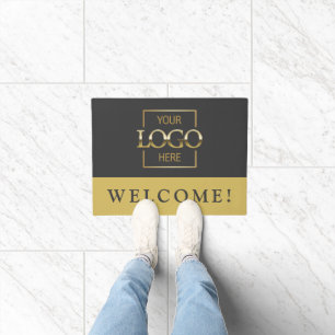 Modern Grey Promotional Business Logo Door Mat