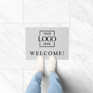 Modern Grey Promotional Business Logo Door Mat