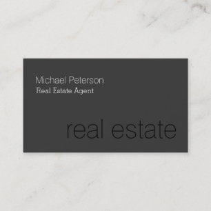 Modern Grey Real Estate Agent Business Card