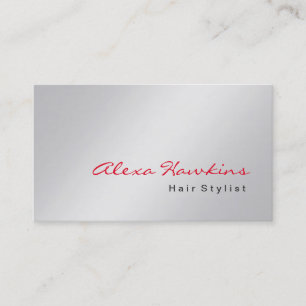 Modern Grey Red Hair Stylist Makeup Artist Business Card