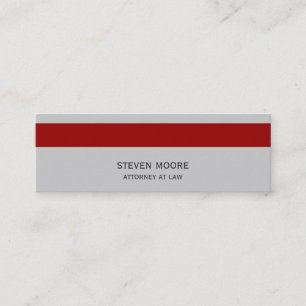 Modern Grey Red Lawyer Attorney Business Card