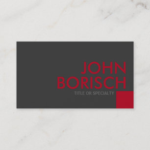 Modern Grey Red Square Business Card