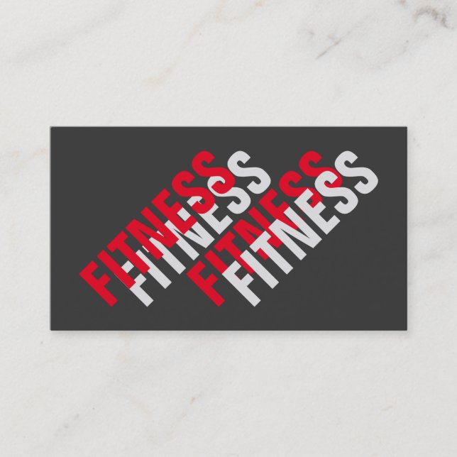 Modern Grey Red Unique Special Personal Trainer Business Card (Front)