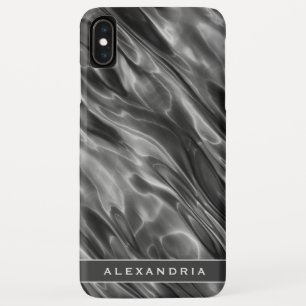 Modern Grey Satin Print Monogram or Name Case-Mate iPhone Case