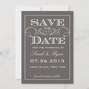 Modern Grey Save the Date Announcement