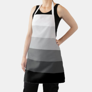 Modern grey scale gradient stripes pattern apron