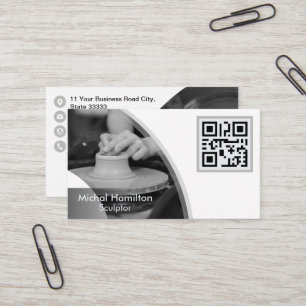 Modern Grey Sculptor Business Card