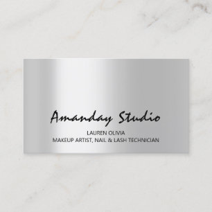 Modern Grey Silver Appointment Card Minimal
