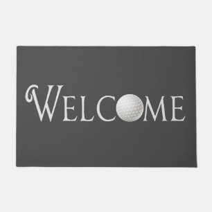 Modern Grey Simple Golf Ball Welcome Doormat