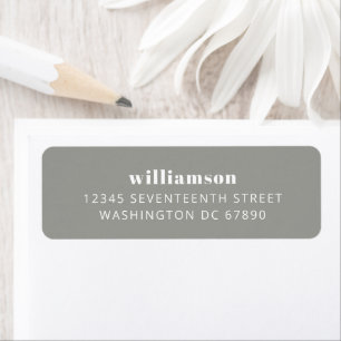 Modern Grey Simple Last Name Return Address 