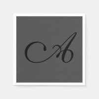 Modern Grey Simple Monogram Add Your Name Initial
