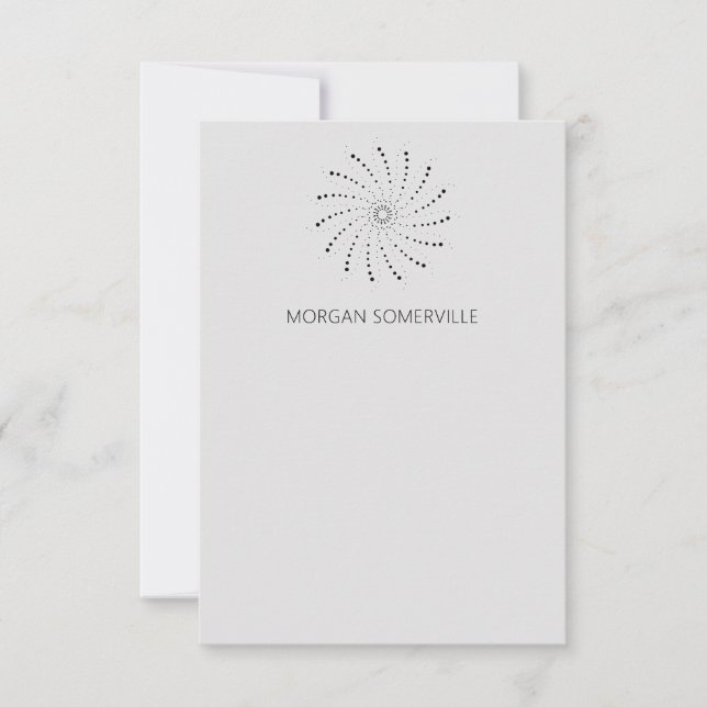 Modern Grey Spiral Dot Elegant Card (Front)