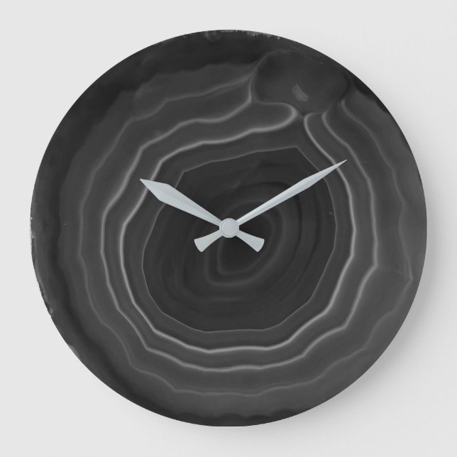 Modern grey stone trendy unusual wall clock (Front)