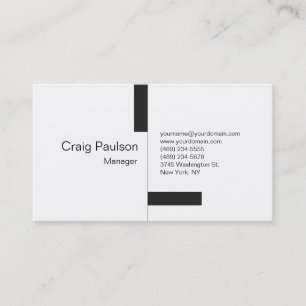 Modern Grey Striped White Business Card