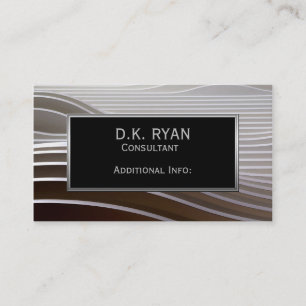 Modern Grey Stripes Business Card 2