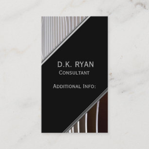 Modern Grey Stripes Business Card 4