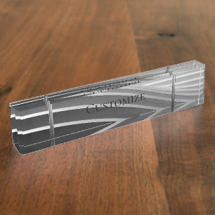 Modern Grey Stripes Nameplate