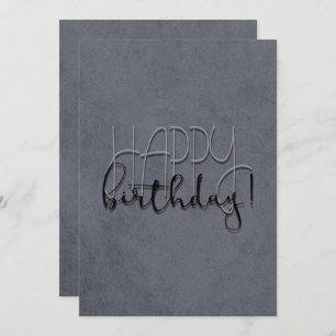 Modern Grey Stylish Textured Birthday