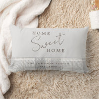 Modern Grey Tartan Plaid Home Sweet Home
