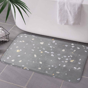 Modern Grey Terrazzo  Bath Mat