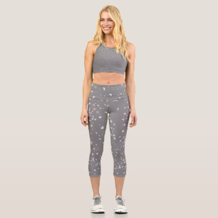 Modern Grey Terrazzo Capri Leggings