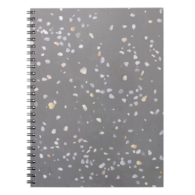 Modern Grey Terrazzo  Notebook (Front)