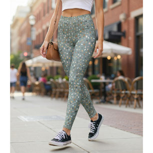 Modern Grey Terrazzo Pattern Leggings