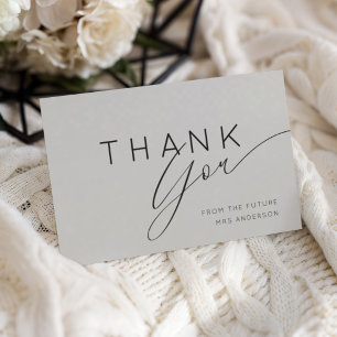 Modern Grey Thank You Bridal Shower Card