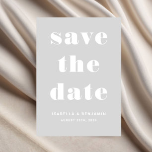 Modern Grey Typography Wedding Save The Date