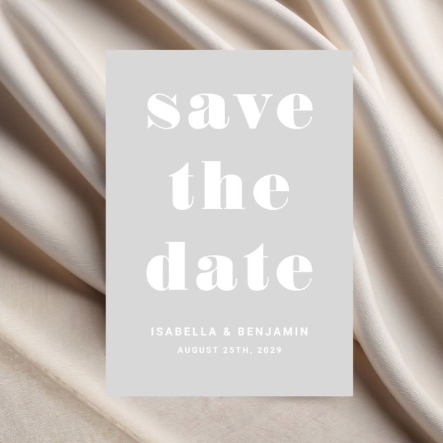 Modern Grey Typography Wedding Save The Date (Modern Gray Typography Wedding Save The Date)