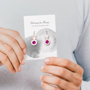 Modern Grey Watercolor Background Earring Cards