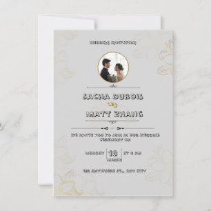 Modern Grey Wedding Invitation