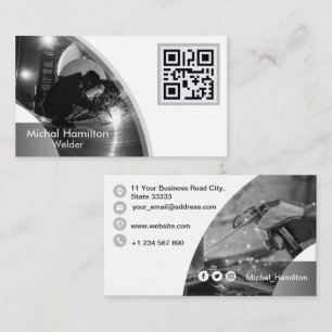 Modern Grey Welder Business Card