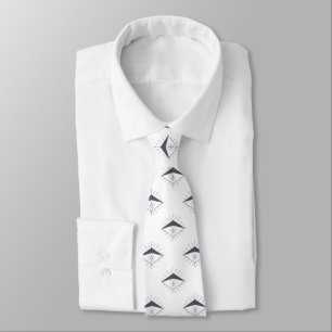 Modern Grey White Diamond Eyes Pattern Tie