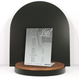 Modern Grey White Hair Stylist Price List/Menu Pedestal Sign