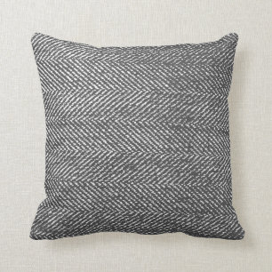 Modern Grey & White Herringbone Cushion