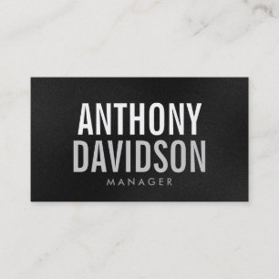 Modern Grey White Huge Bold Text Business Card