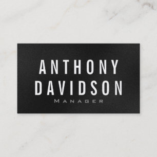 Modern Grey White Huge Letters Business Card