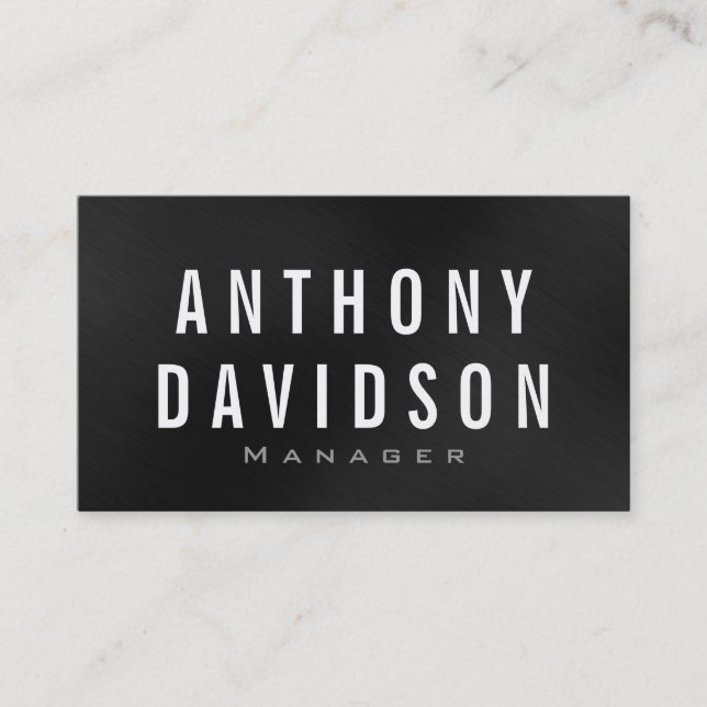 Modern Grey White Huge Letters Business Card (Front)