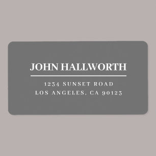 Modern Grey & White Label