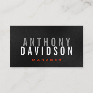 Modern Grey White Orange Huge Letter Business Card