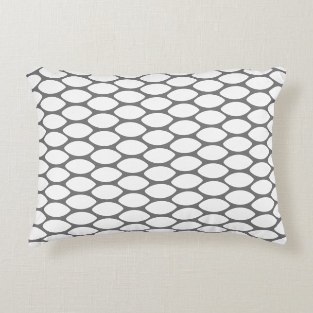 Modern Grey White Pattern Accent Pillow (Front)