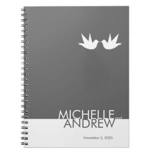 Modern Grey White Wedding Guest Book Organiser