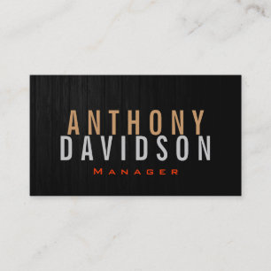 Modern Grey Wood Huge Letter Business Card
