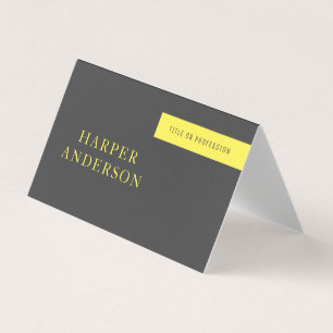 Modern Grey & Yellow Bold Business Card