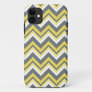 Modern Grey Yellow ikat Chevron Pattern Case-Mate iPhone Case