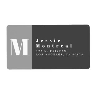 Modern Greys Colour Block Return Address