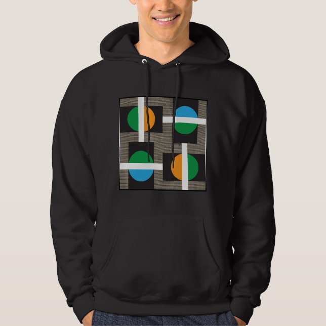 "Modern Gridplay" Abstract Shapes Hoodie (Front)