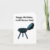 Modern Grill Master Happy Birthday Card for Dad