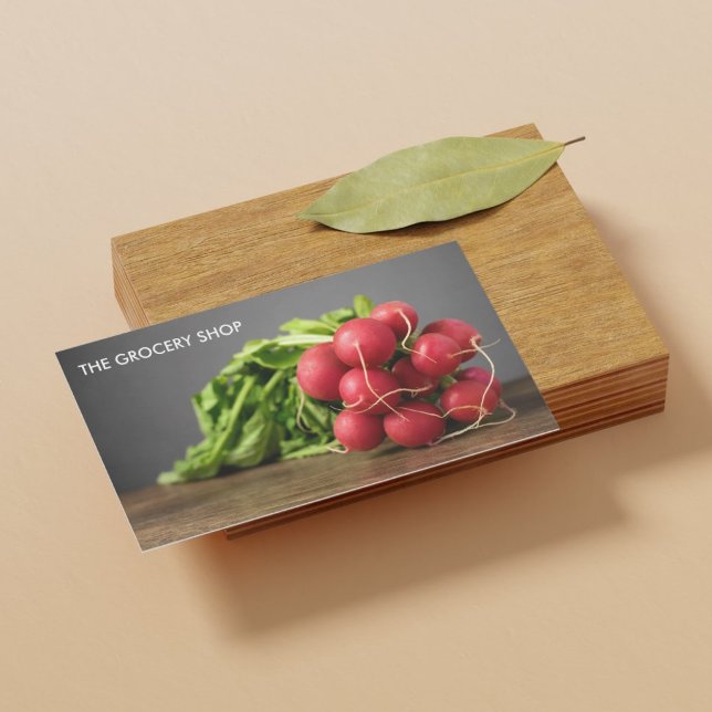 Modern Grocery Radish Business Card Template (Creator Uploaded)